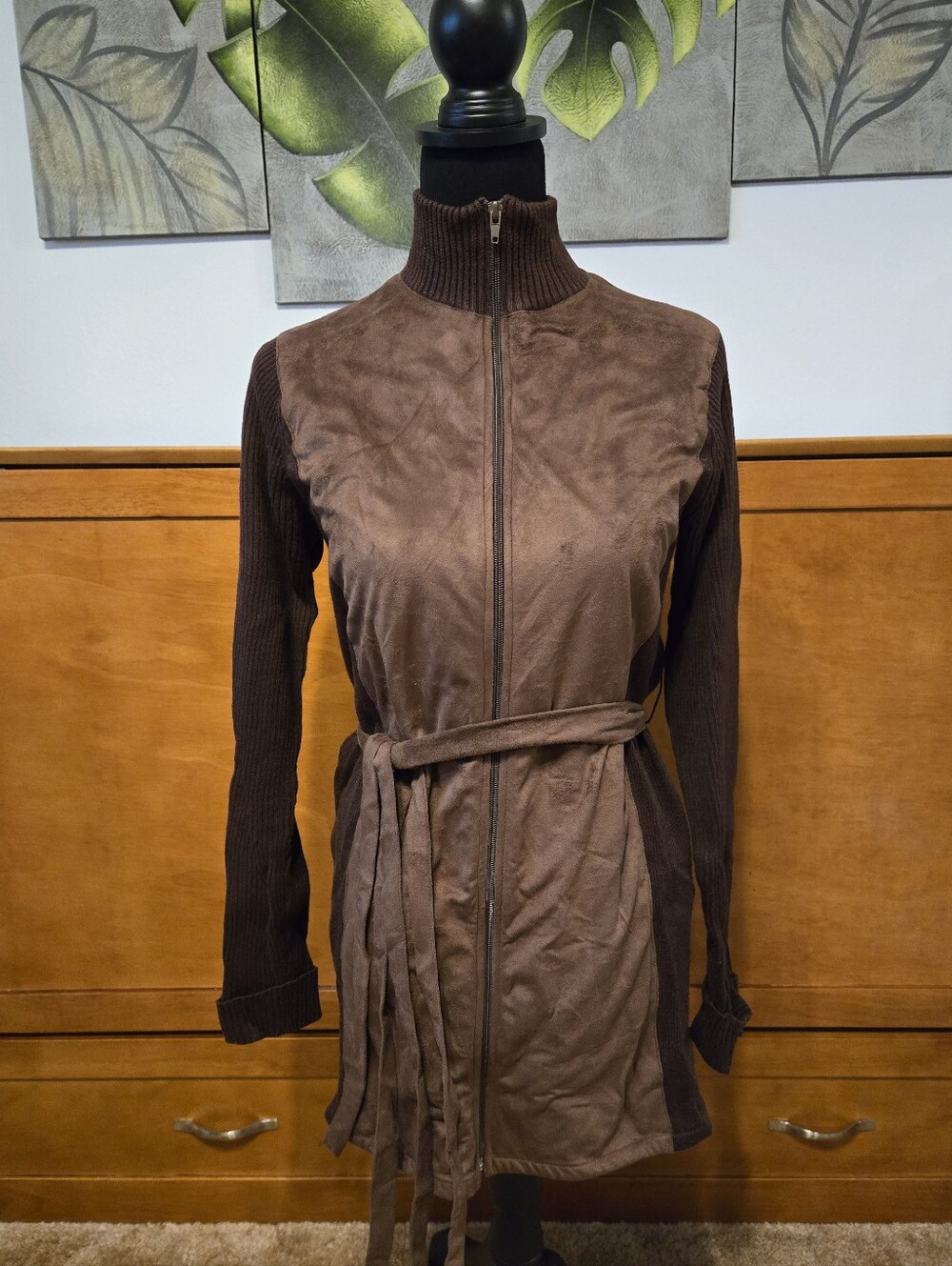 AVON Zip-Front Belted Dress/Sweater/Jacket-MEDIUM-NEW